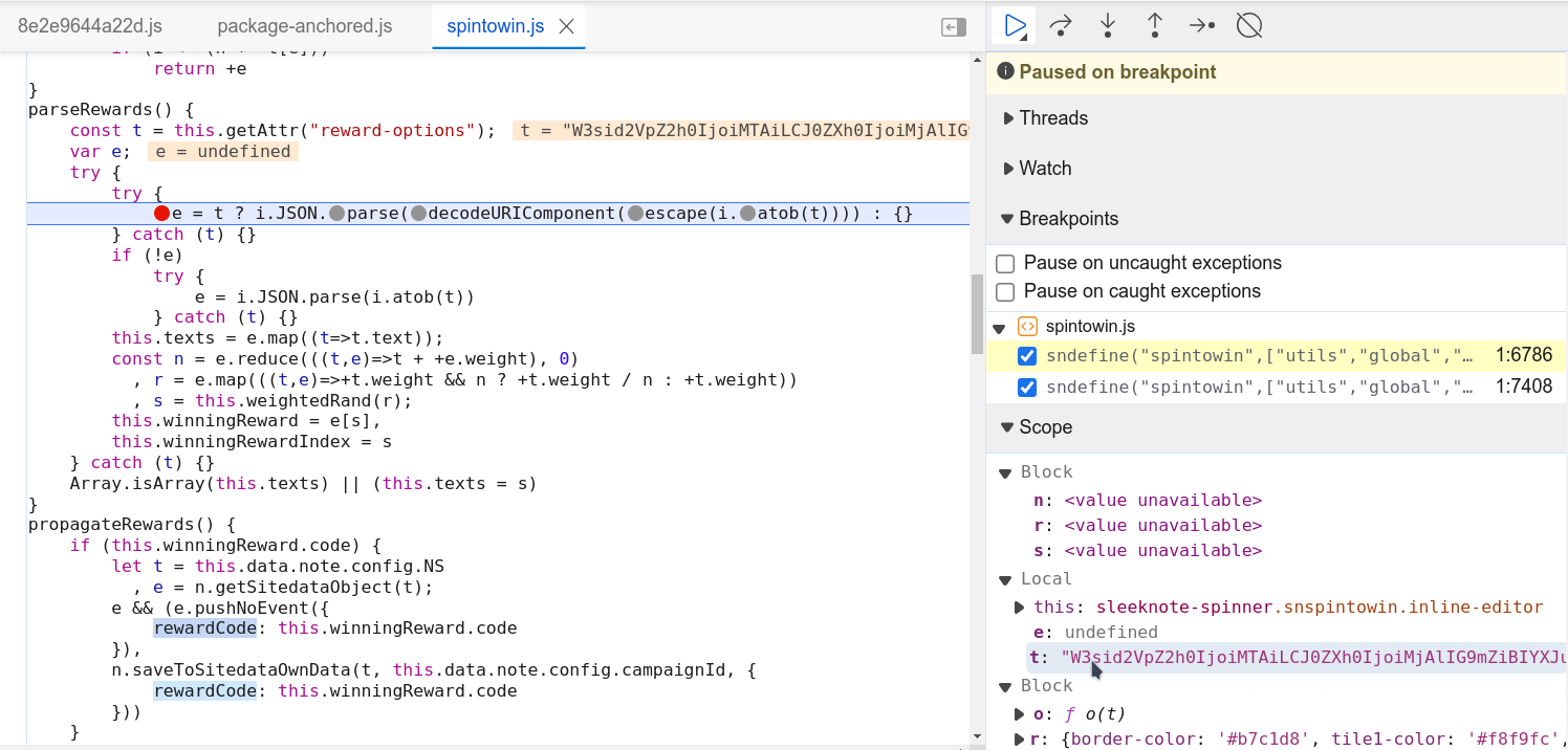 Base64 codes found